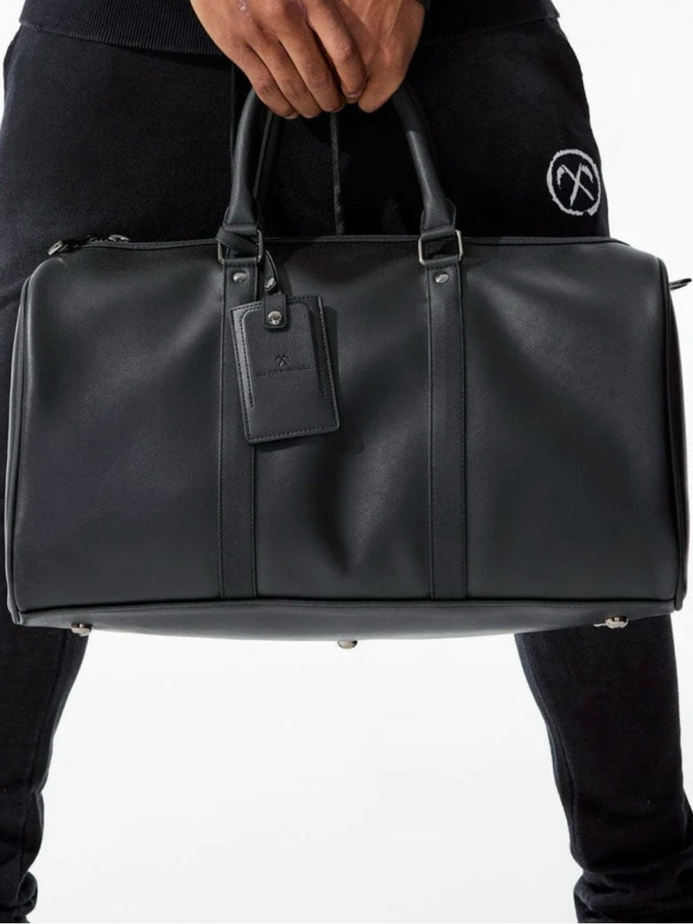 Jordan Craig Legacy Black Leather Duffel Bag